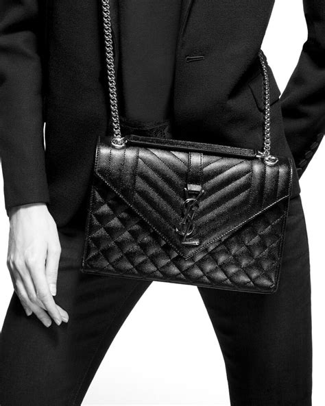 ysl envelope small in quilted grain de poudre embossed leather|ENVELOPE SMALL IN QUILTED GRAIN DE POUDRE .